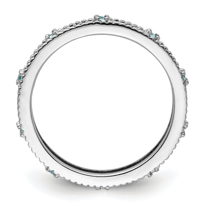 Sterlingsilber Stapelbar Expressions Blautopas Ring