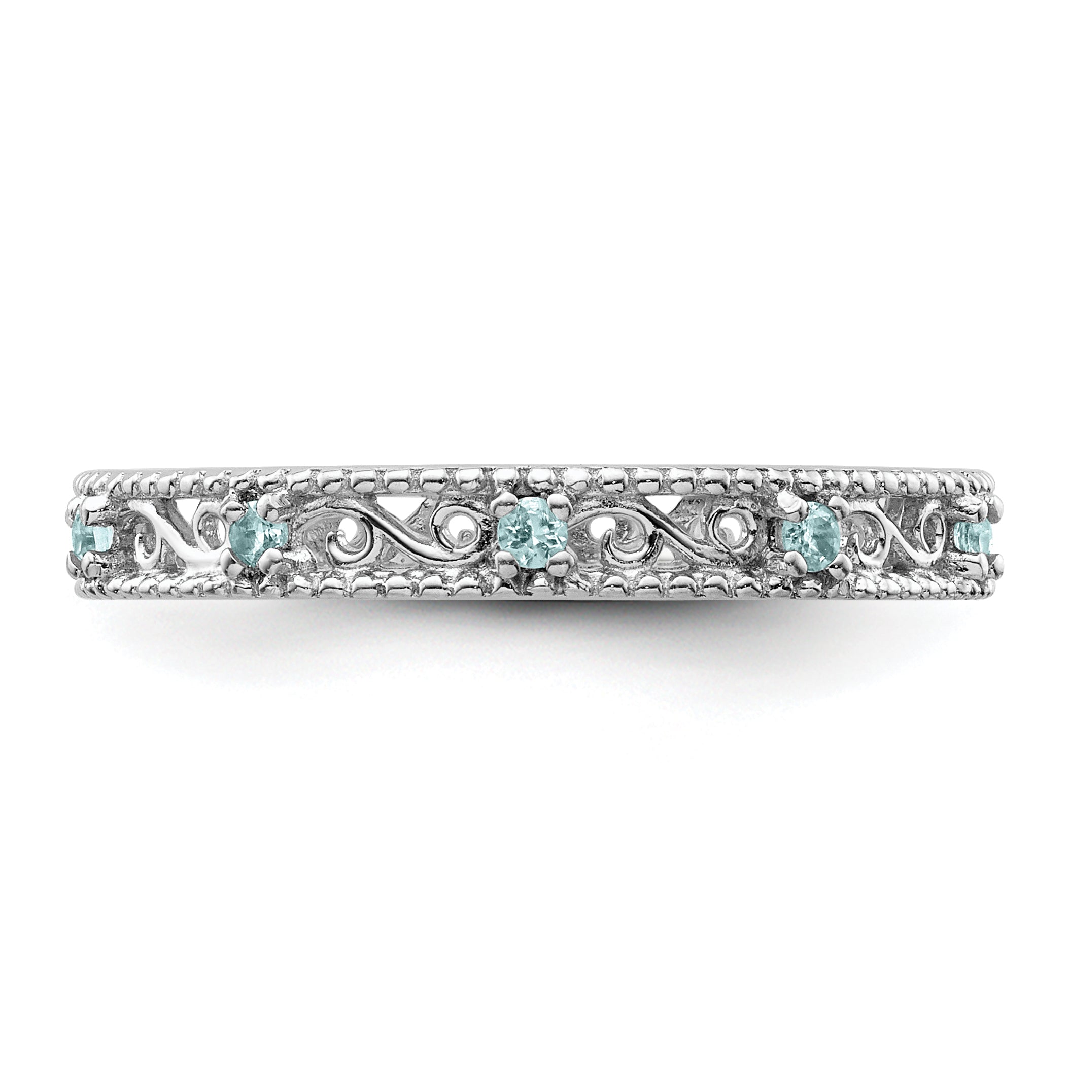 Sterlingsilber Stapelbar Expressions Blautopas Ring