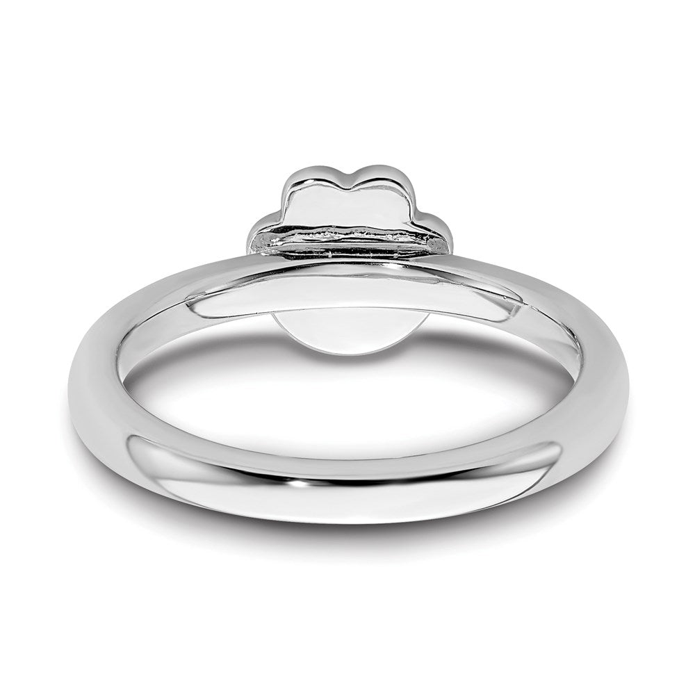 Sterlingsilber Stapelbar Expressions Schwarz Emaille Pawprint Ring