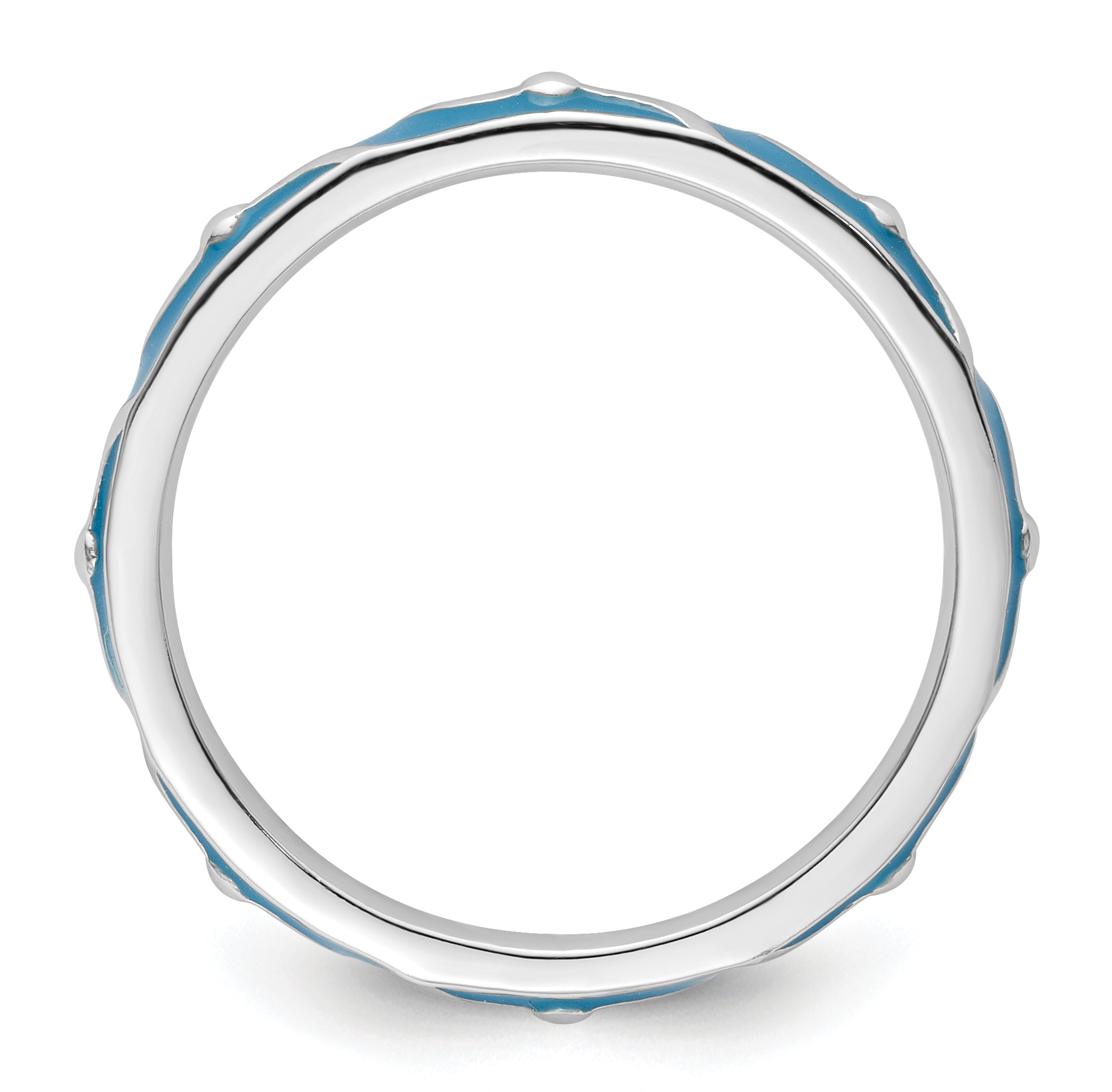 Sterlingsilber Stapelbar Expressions Blau Emaille Ring