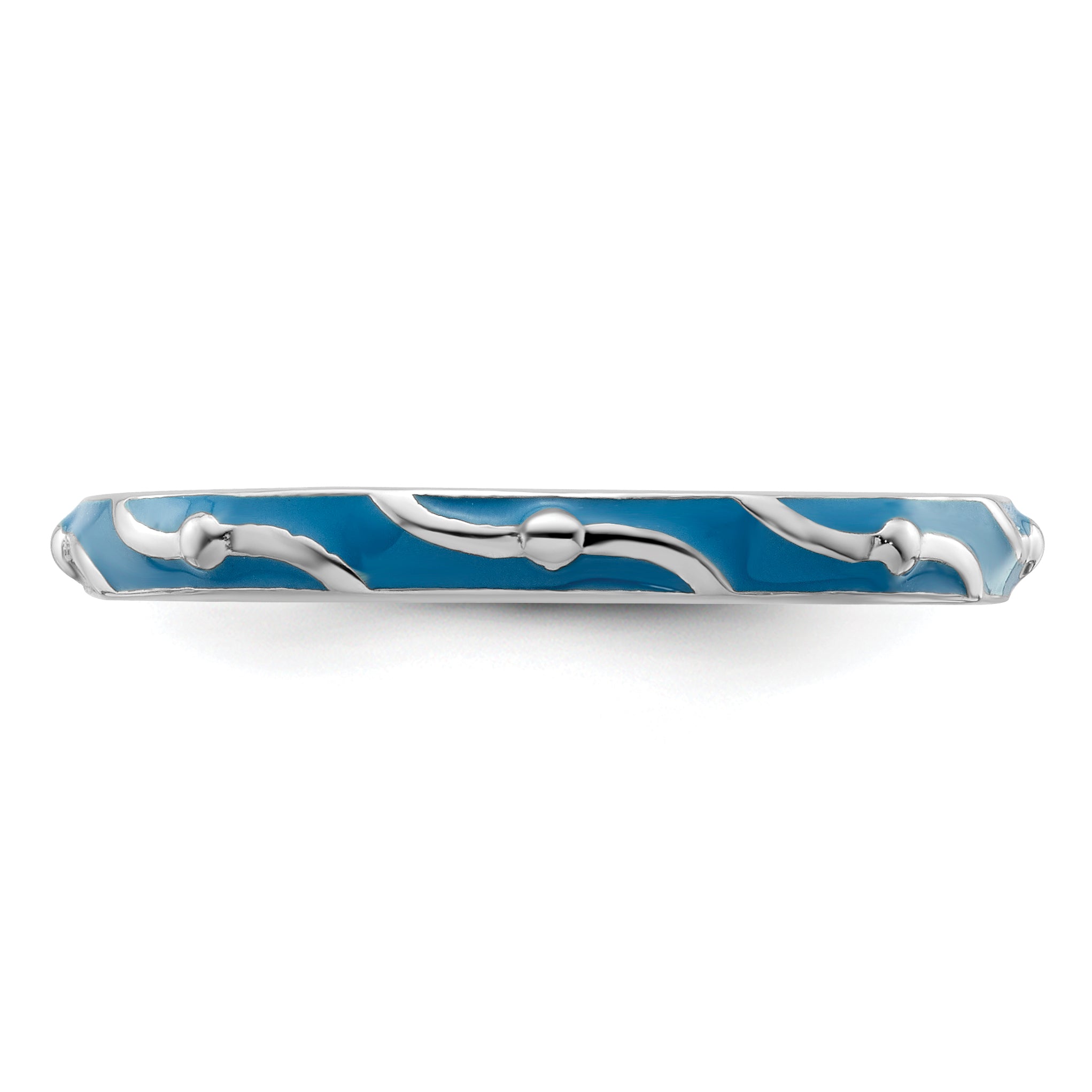 Sterlingsilber Stapelbar Expressions Blau Emaille Ring