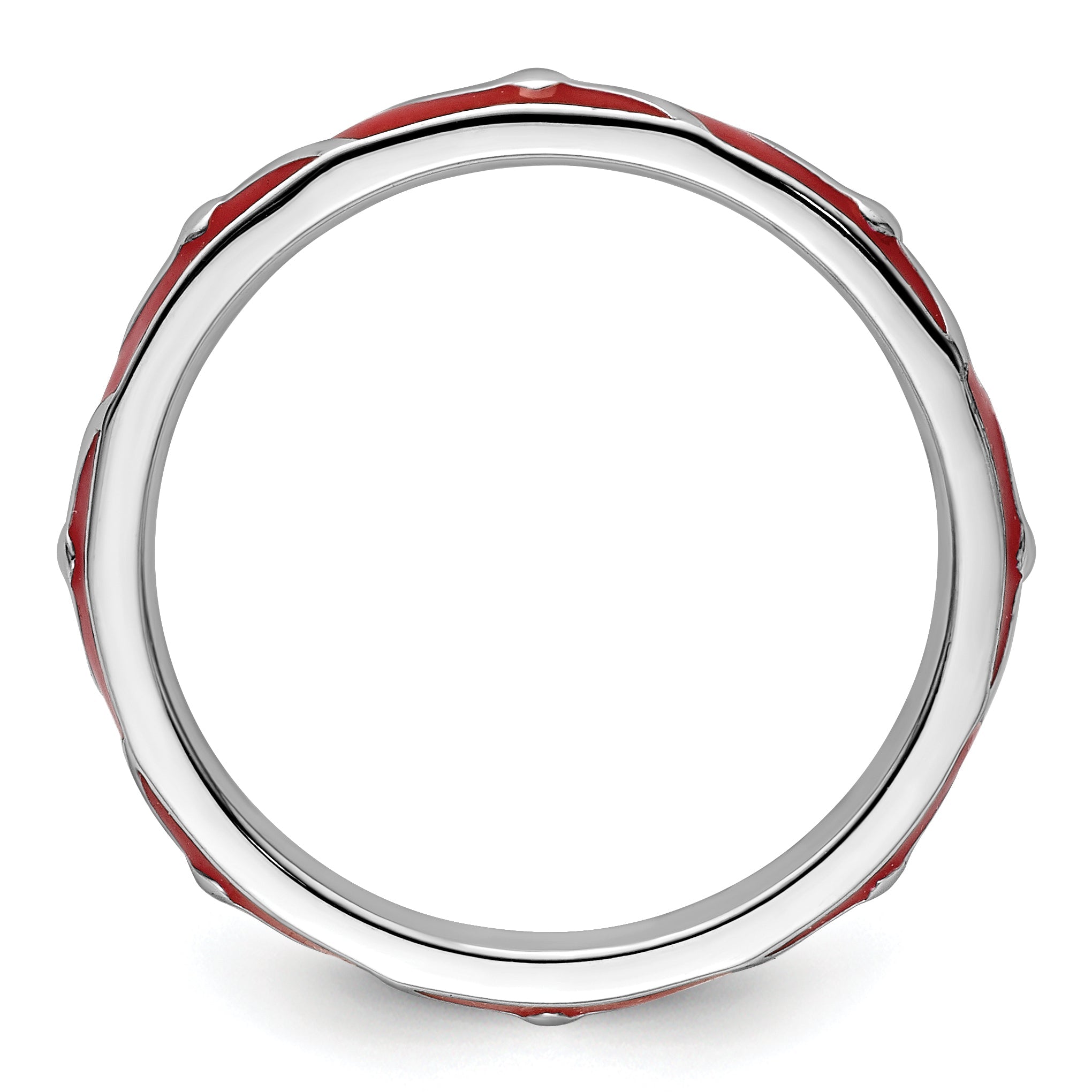 Sterlingsilber Stapelbar Expressions Rot Emaille Ring