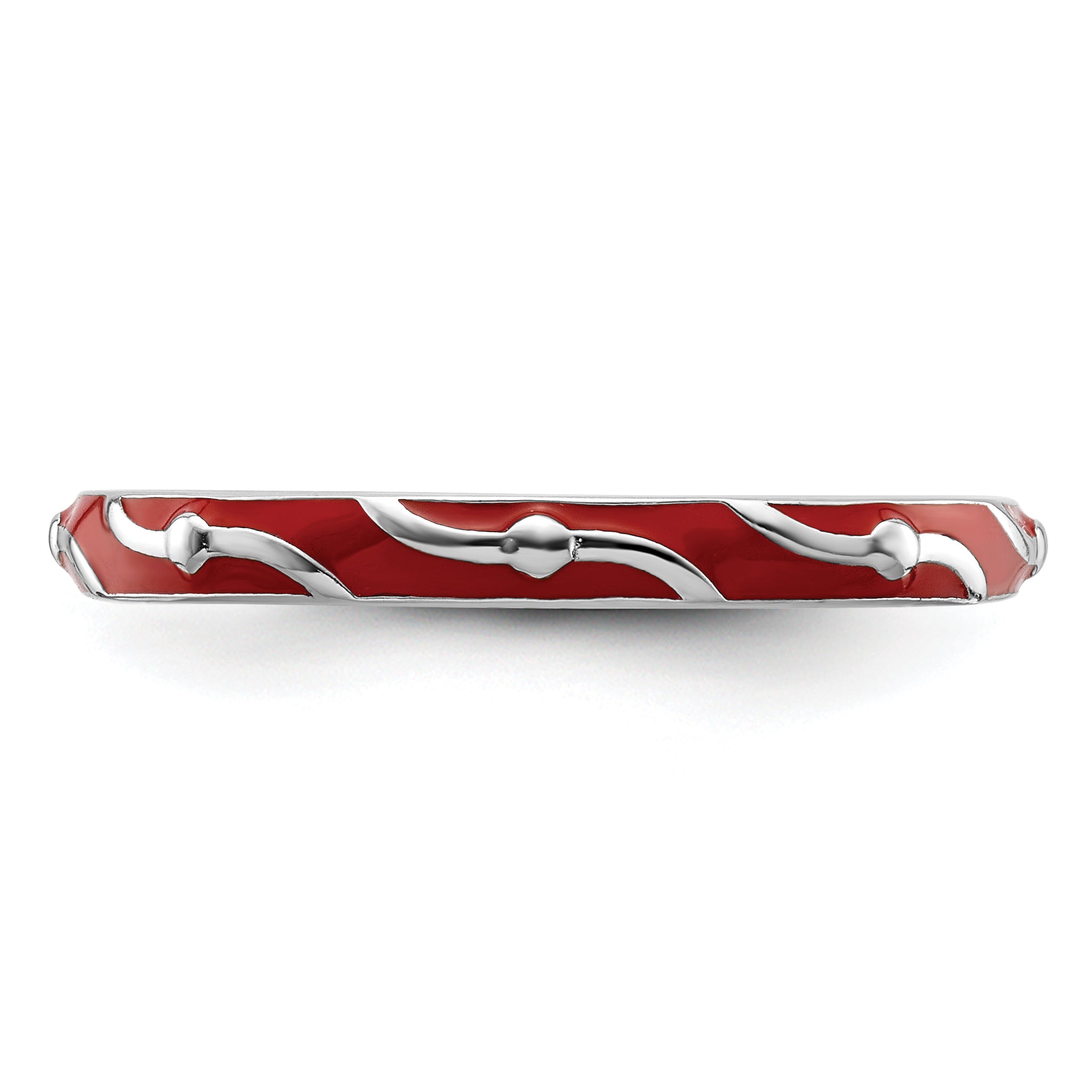 Sterlingsilber Stapelbar Expressions Rot Emaille Ring