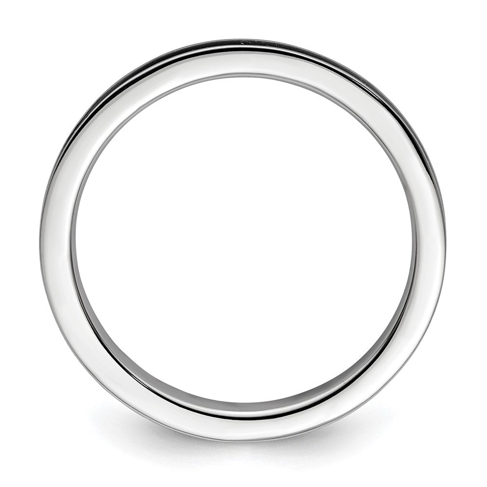 Sterlingsilber Stapelbar Expressions Schwarz Emailliert 2.25mm Ring