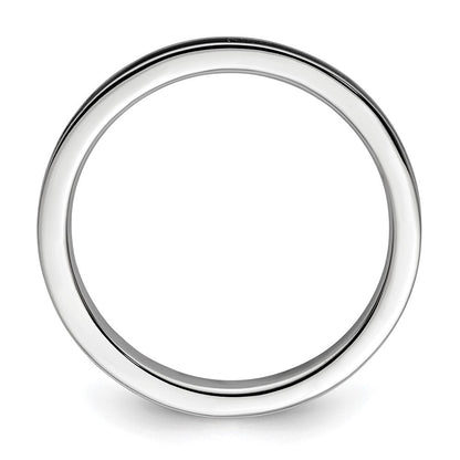 Sterlingsilber Stapelbar Expressions Schwarz Emailliert 2.25mm Ring