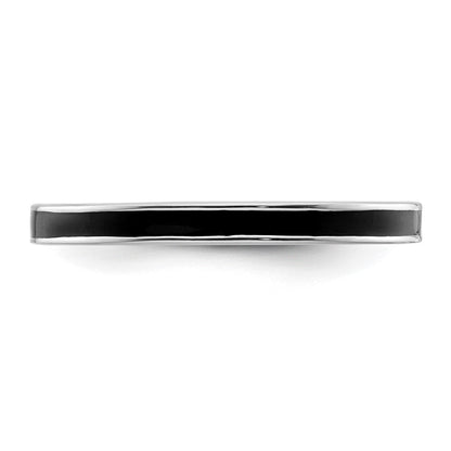Sterlingsilber Stapelbar Expressions Schwarz Emailliert 2.25mm Ring