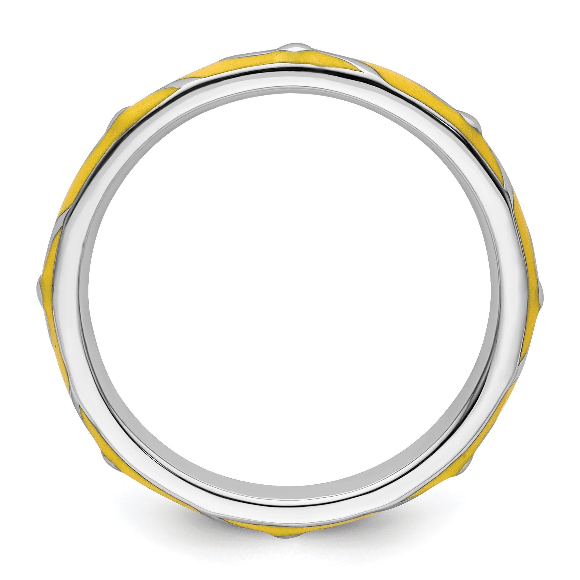 Sterlingsilber Stapelbar Expressions Gelb Emaille Ring