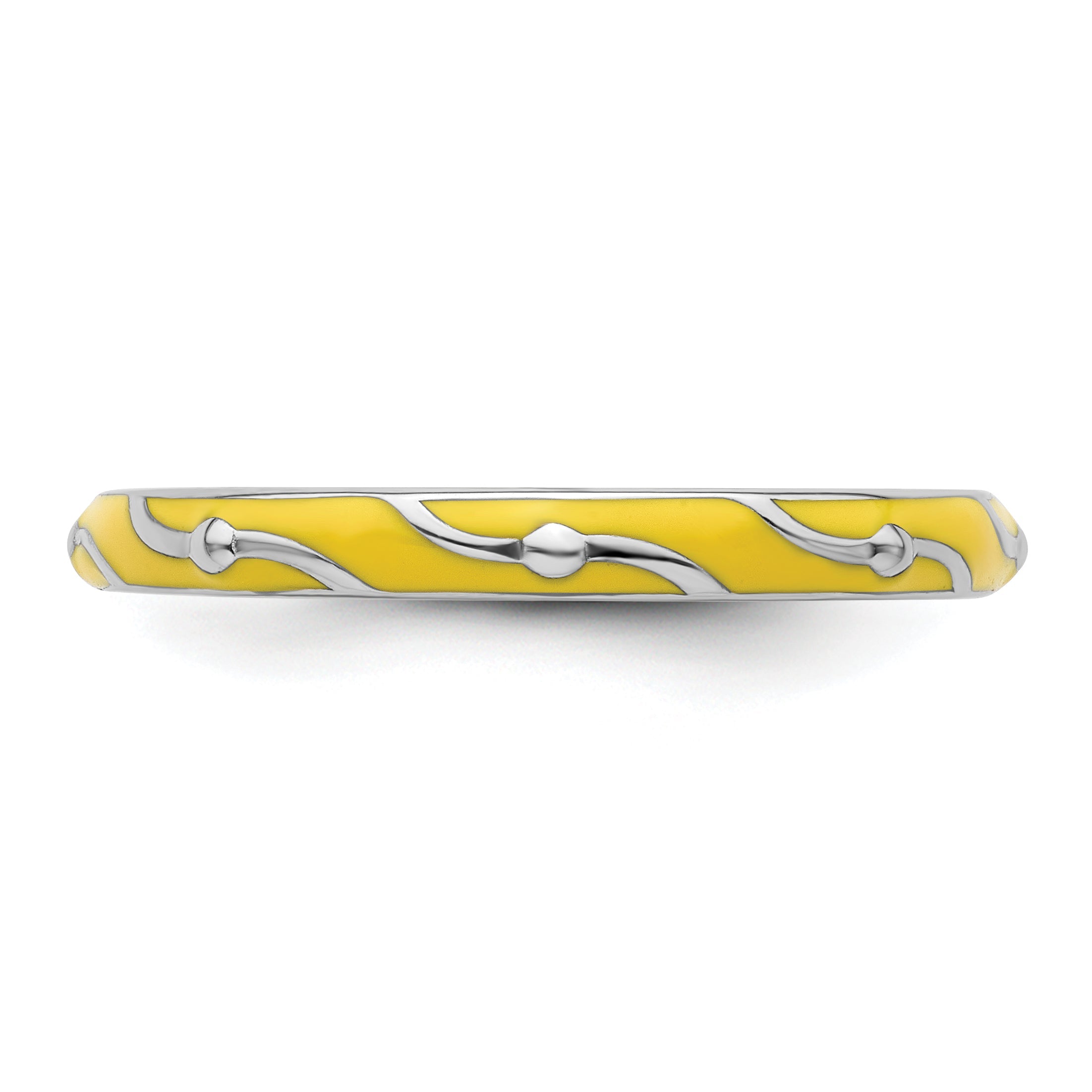 Sterlingsilber Stapelbar Expressions Gelb Emaille Ring