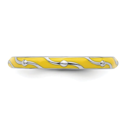 Sterlingsilber Stapelbar Expressions Gelb Emaille Ring