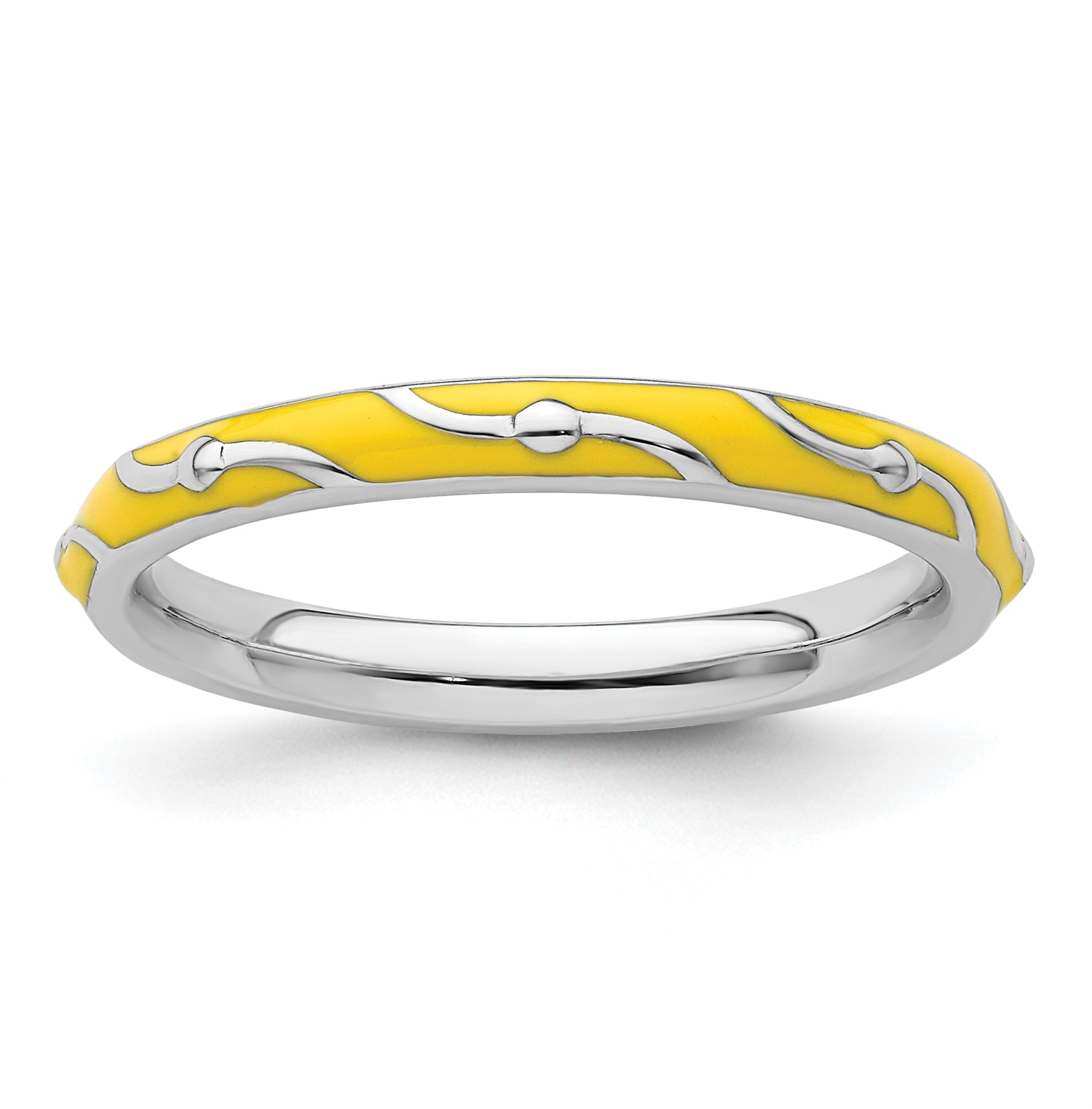 Sterlingsilber Stapelbar Expressions Gelb Emaille Ring