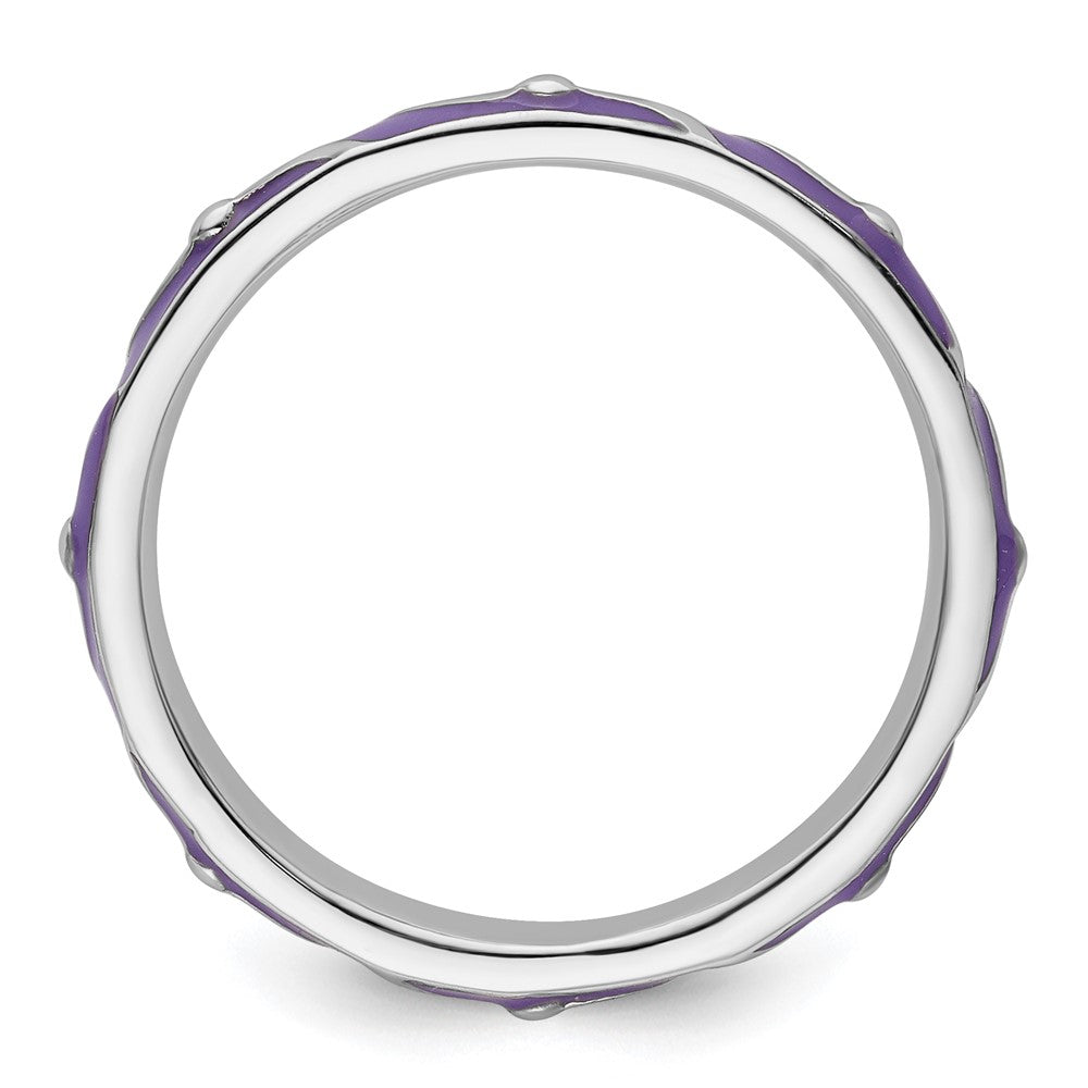 Sterlingsilber Stapelbar Expressions Lila Emaille Ring