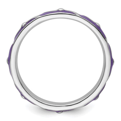 Sterlingsilber Stapelbar Expressions Lila Emaille Ring