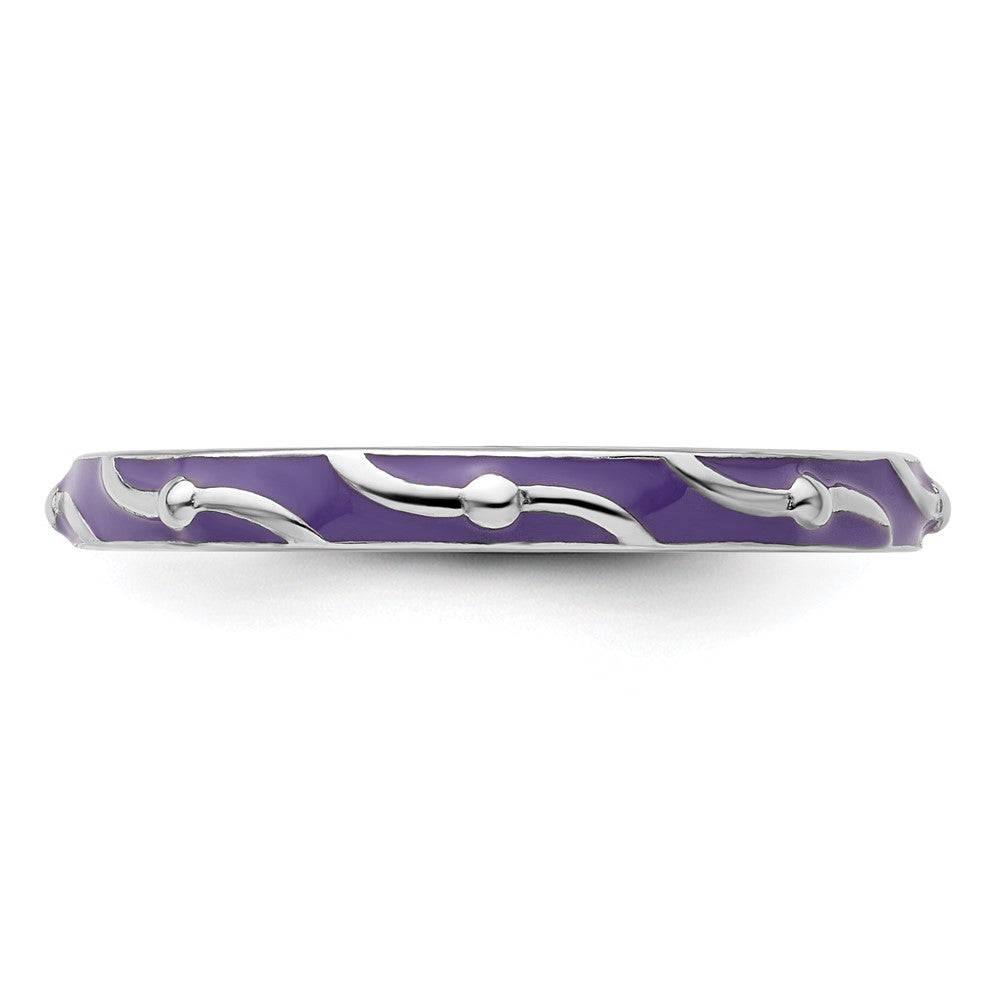 Sterlingsilber Stapelbar Expressions Lila Emaille Ring