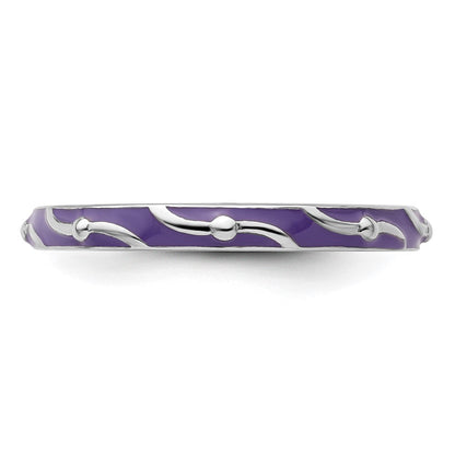 Sterlingsilber Stapelbar Expressions Lila Emaille Ring
