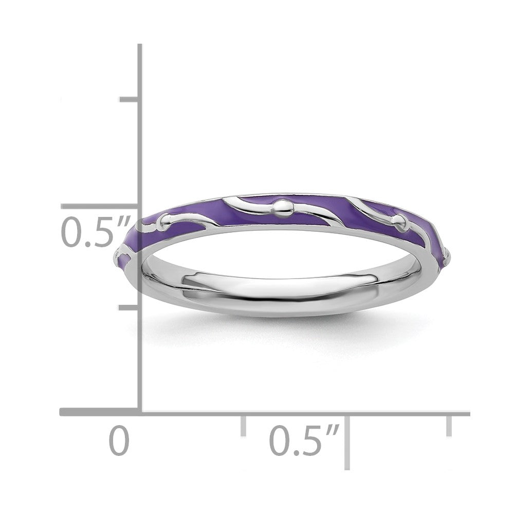 Sterlingsilber Stapelbar Expressions Lila Emaille Ring