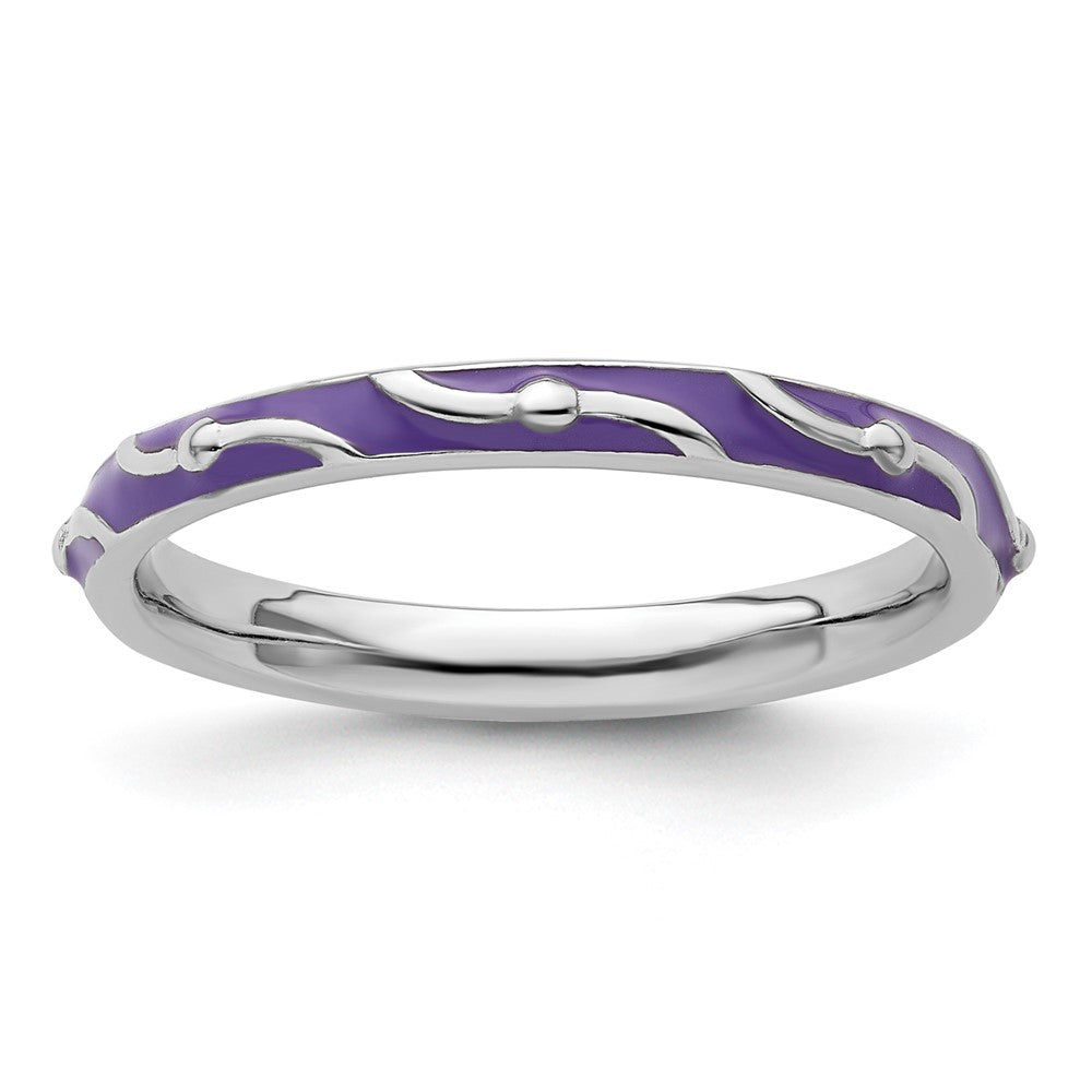 Sterlingsilber Stapelbar Expressions Lila Emaille Ring