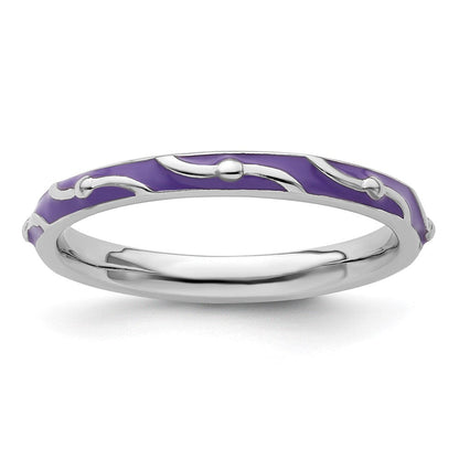 Sterlingsilber Stapelbar Expressions Lila Emaille Ring