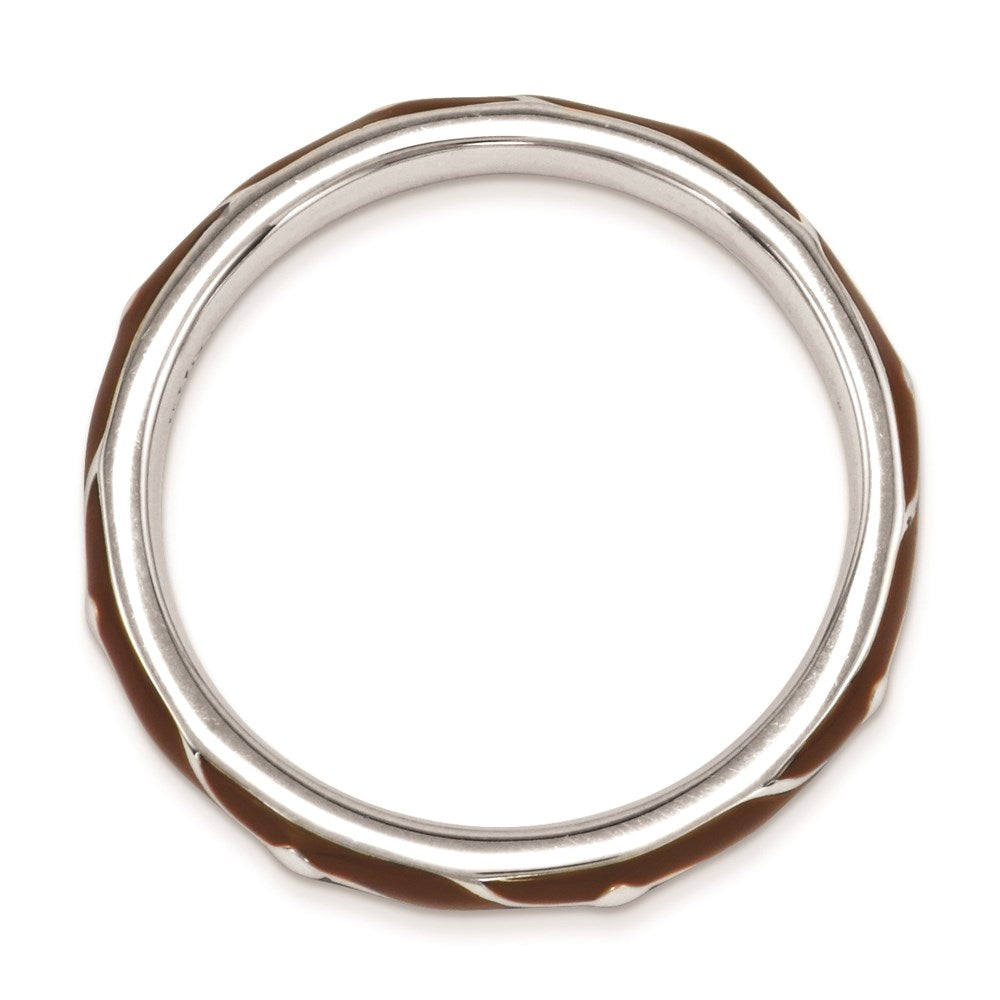 Sterlingsilber Stapelbar Expressions Braun Emaille Ring