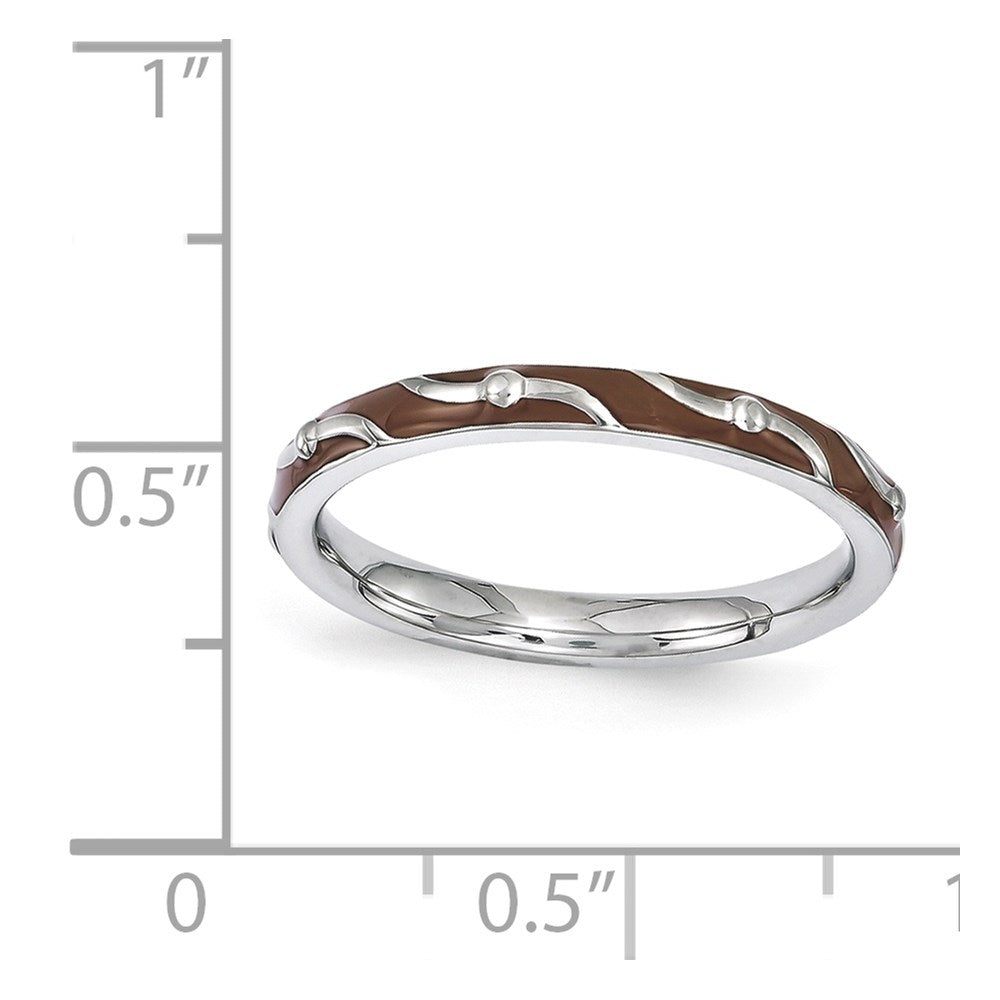 Sterlingsilber Stapelbar Expressions Braun Emaille Ring