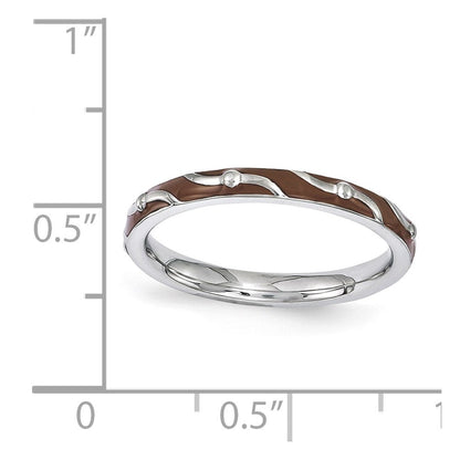 Sterlingsilber Stapelbar Expressions Braun Emaille Ring