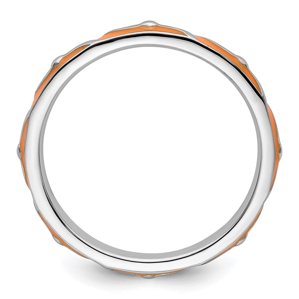 Sterlingsilber Stapelbar Expressions Orange Emaille Ring