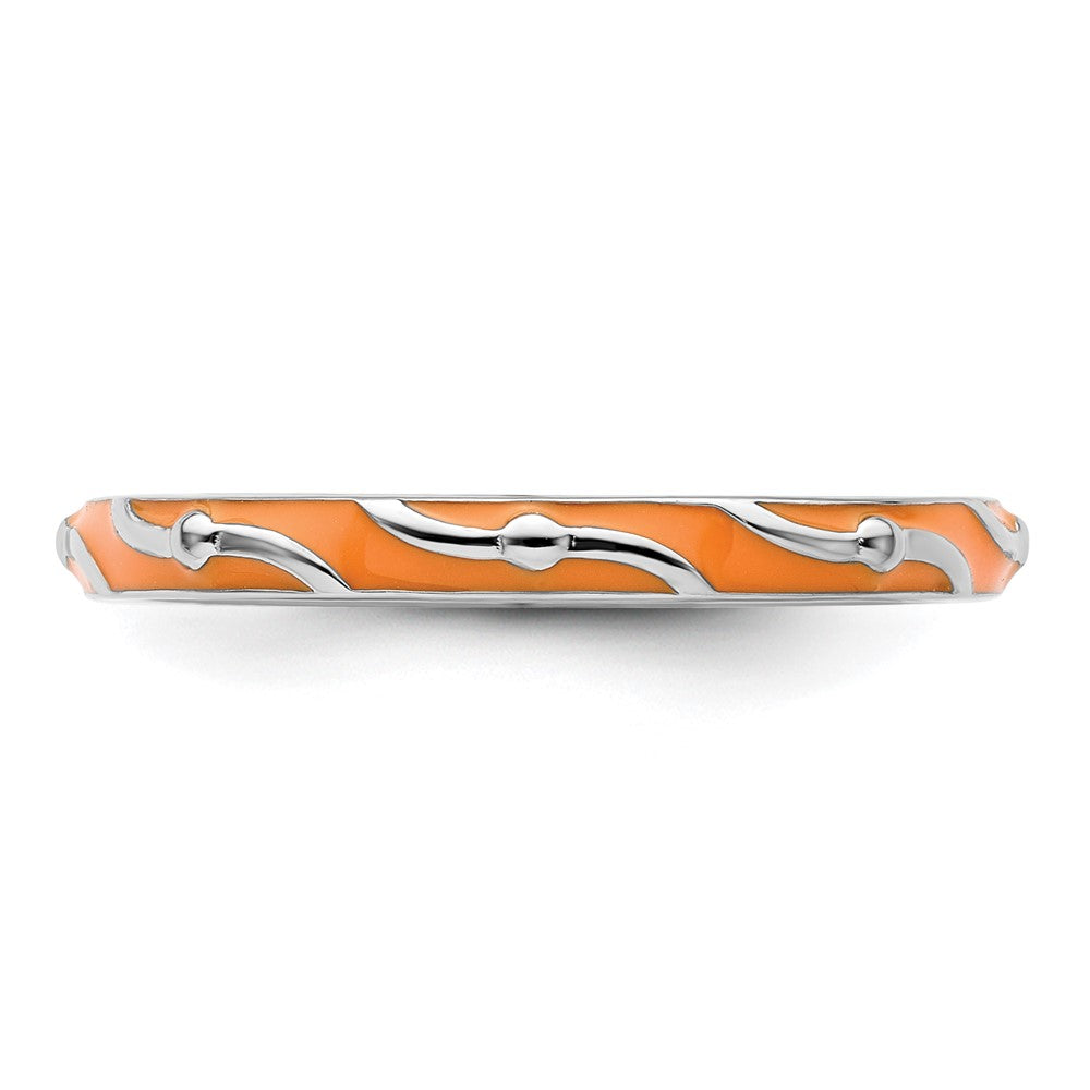Sterlingsilber Stapelbar Expressions Orange Emaille Ring