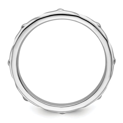 Sterlingsilber Stapelbar Expressions Weiß Emaille Ring