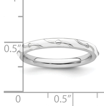 Sterlingsilber Stapelbar Expressions Weiß Emaille Ring