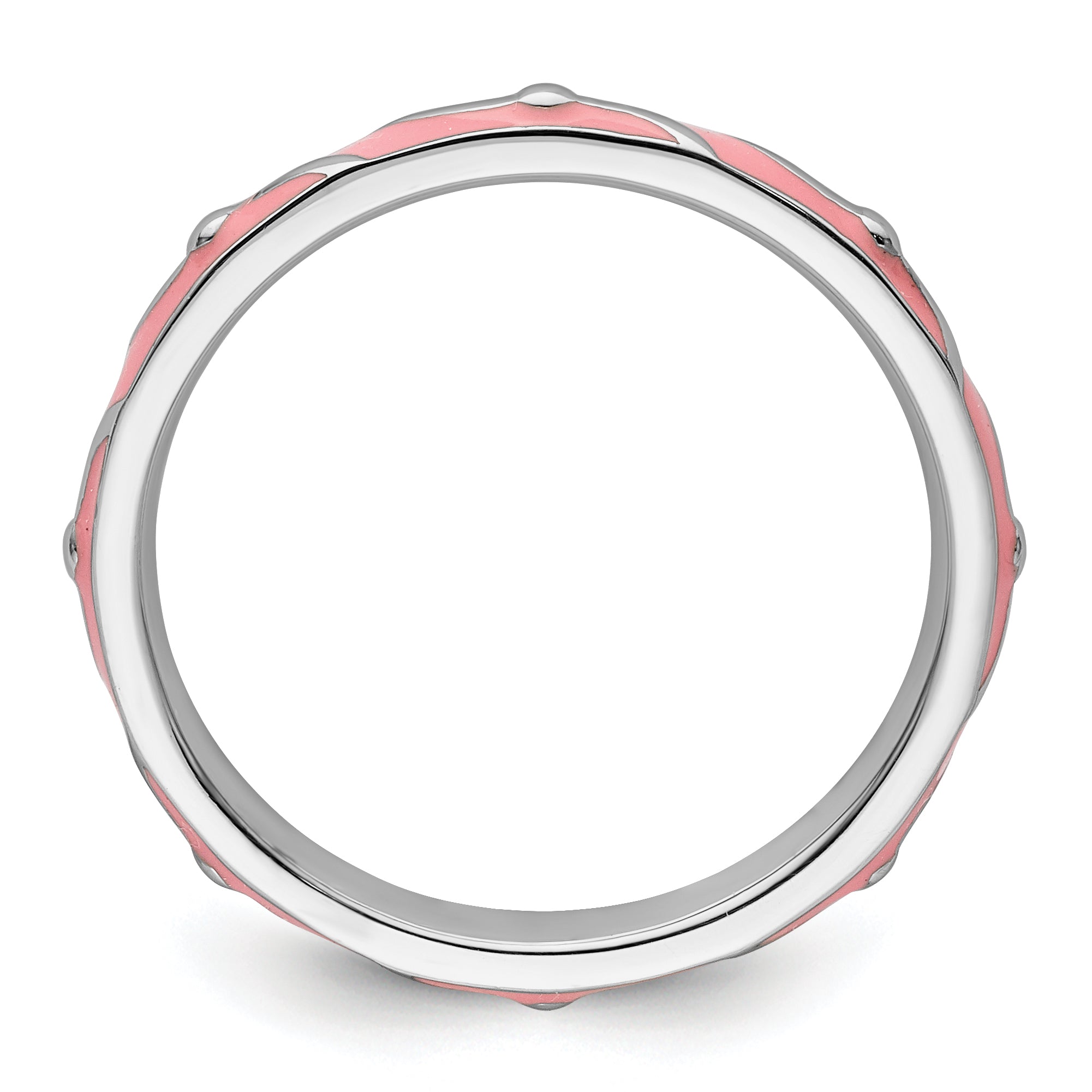 Sterlingsilber Stapelbar Expressions Rosa Emaille Ring
