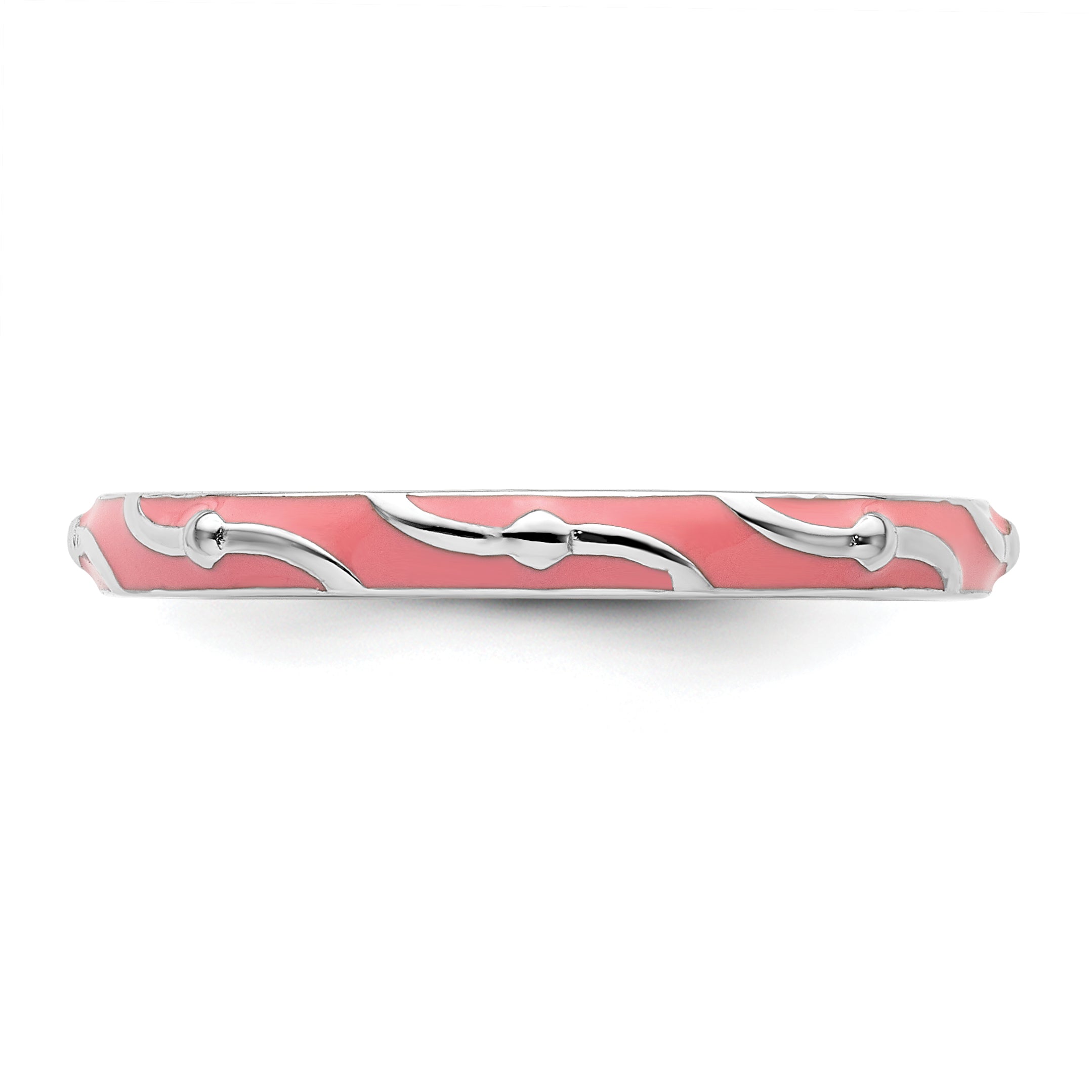 Sterlingsilber Stapelbar Expressions Rosa Emaille Ring