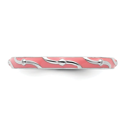 Sterlingsilber Stapelbar Expressions Rosa Emaille Ring