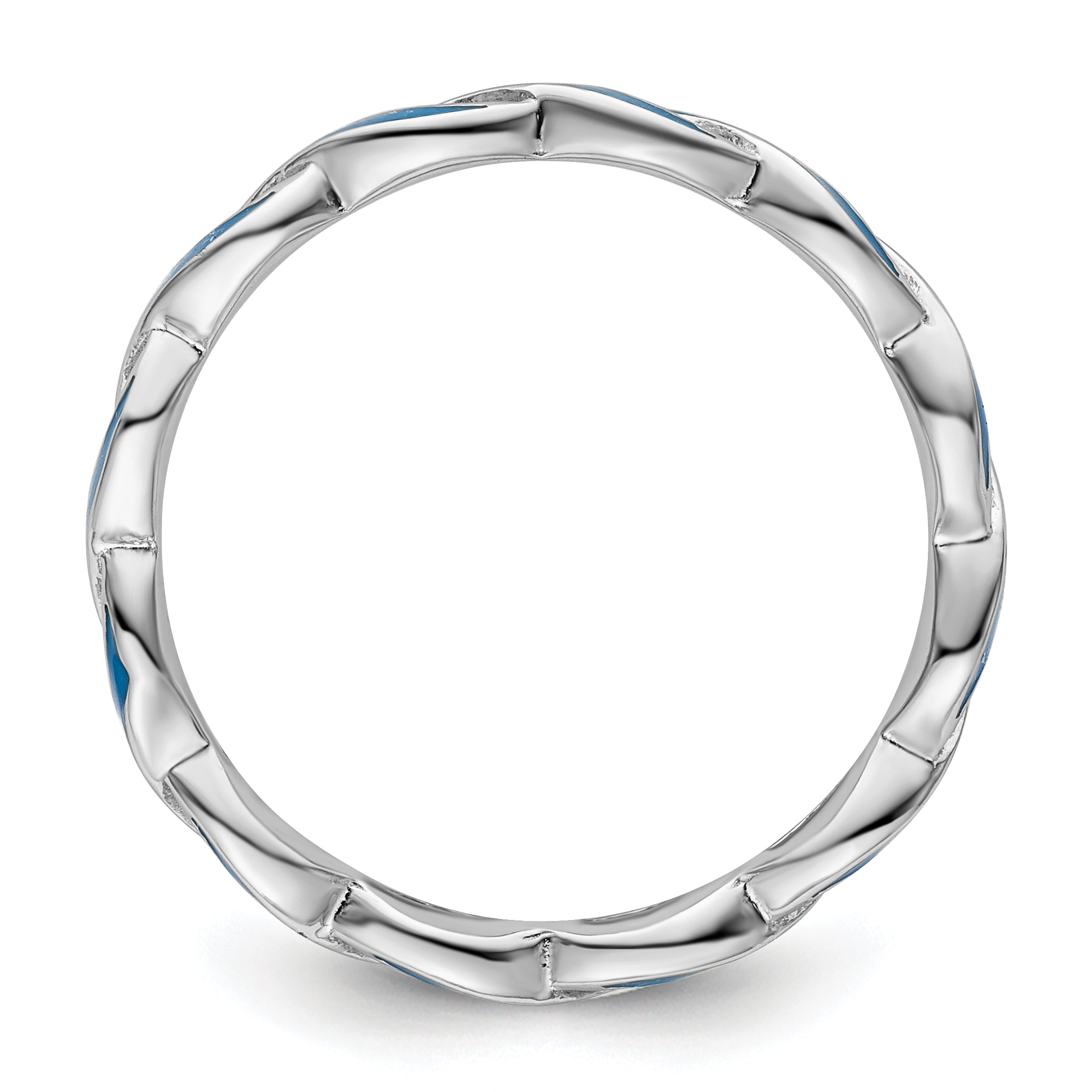 Sterlingsilber Stapelbar Expressions Blau Emaille Ring