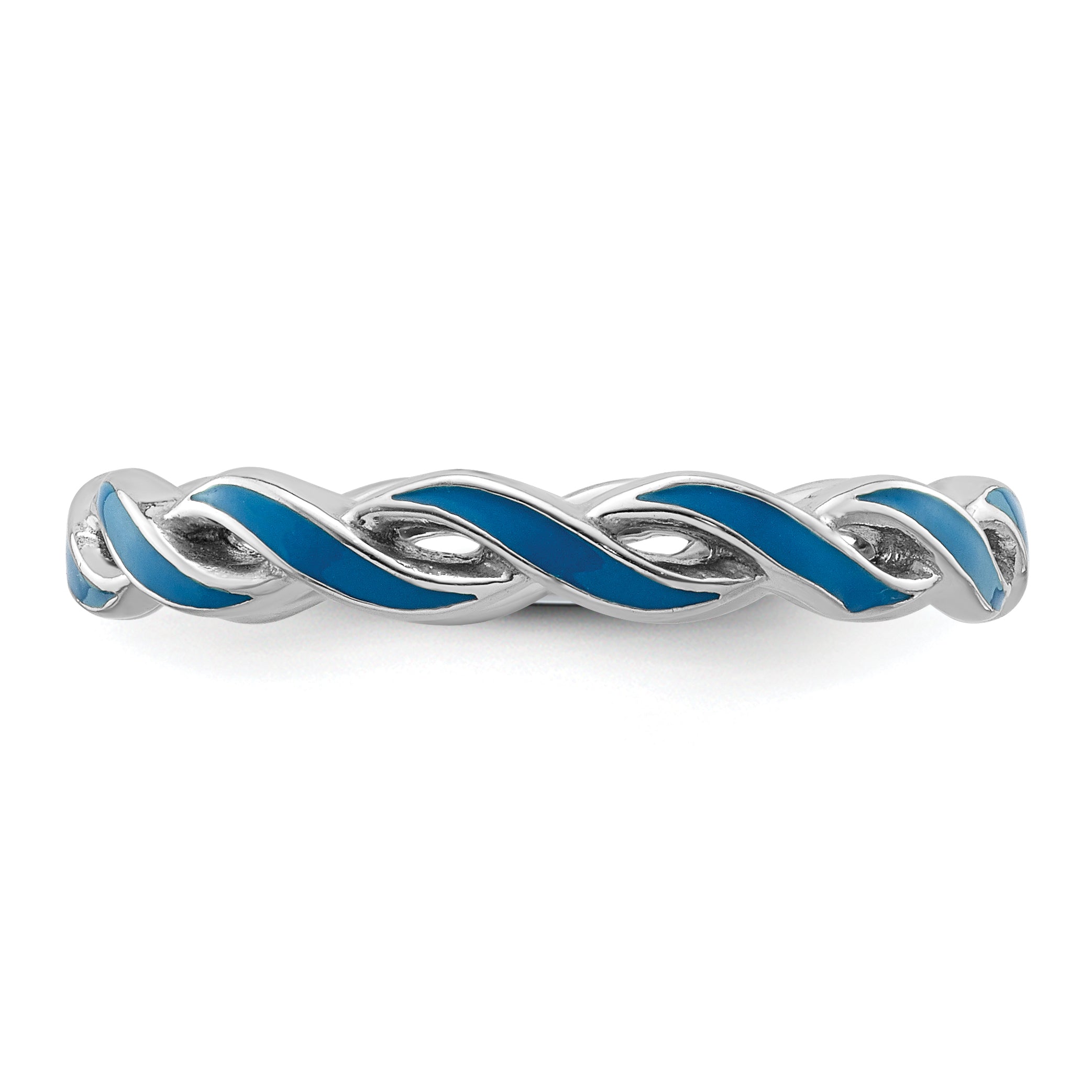 Sterlingsilber Stapelbar Expressions Blau Emaille Ring