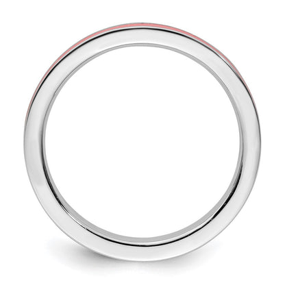 Sterlingsilber Stapelbar Expressions Rosa Emailliert 2.25mm Ring