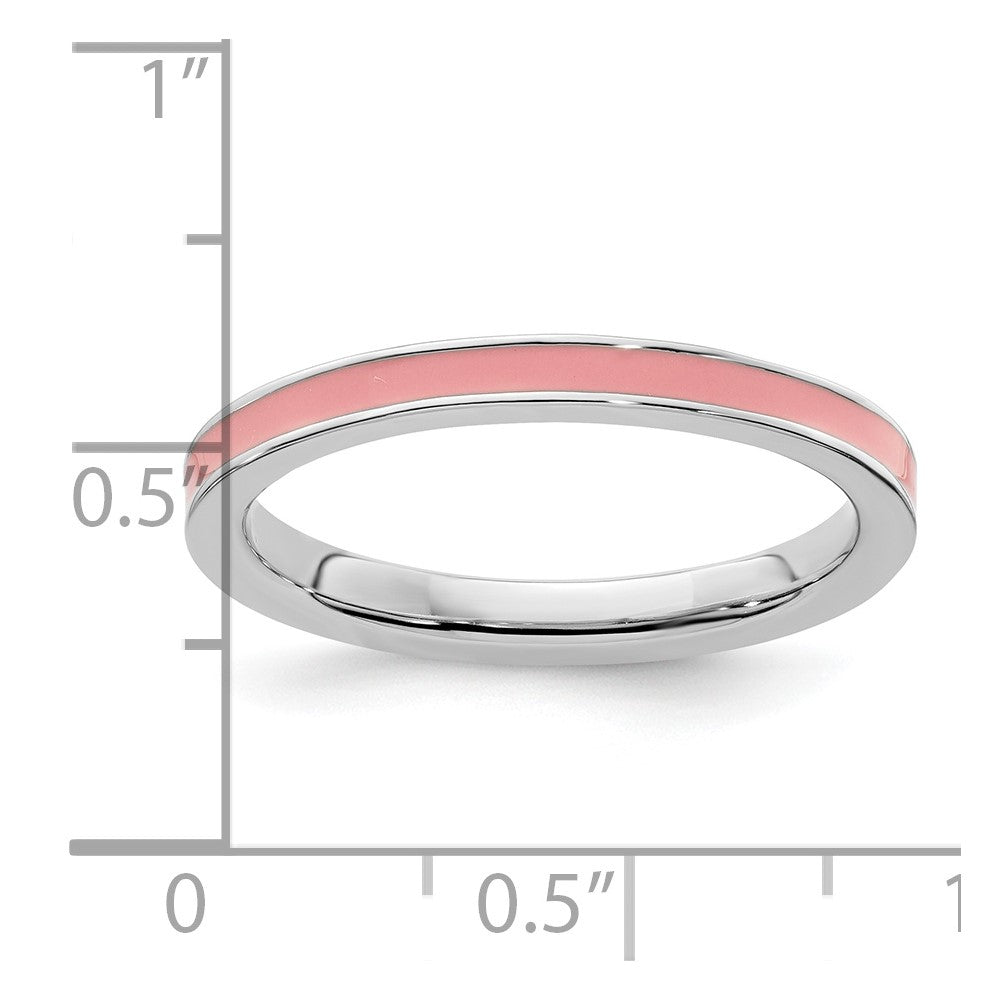Sterlingsilber Stapelbar Expressions Rosa Emailliert 2.25mm Ring