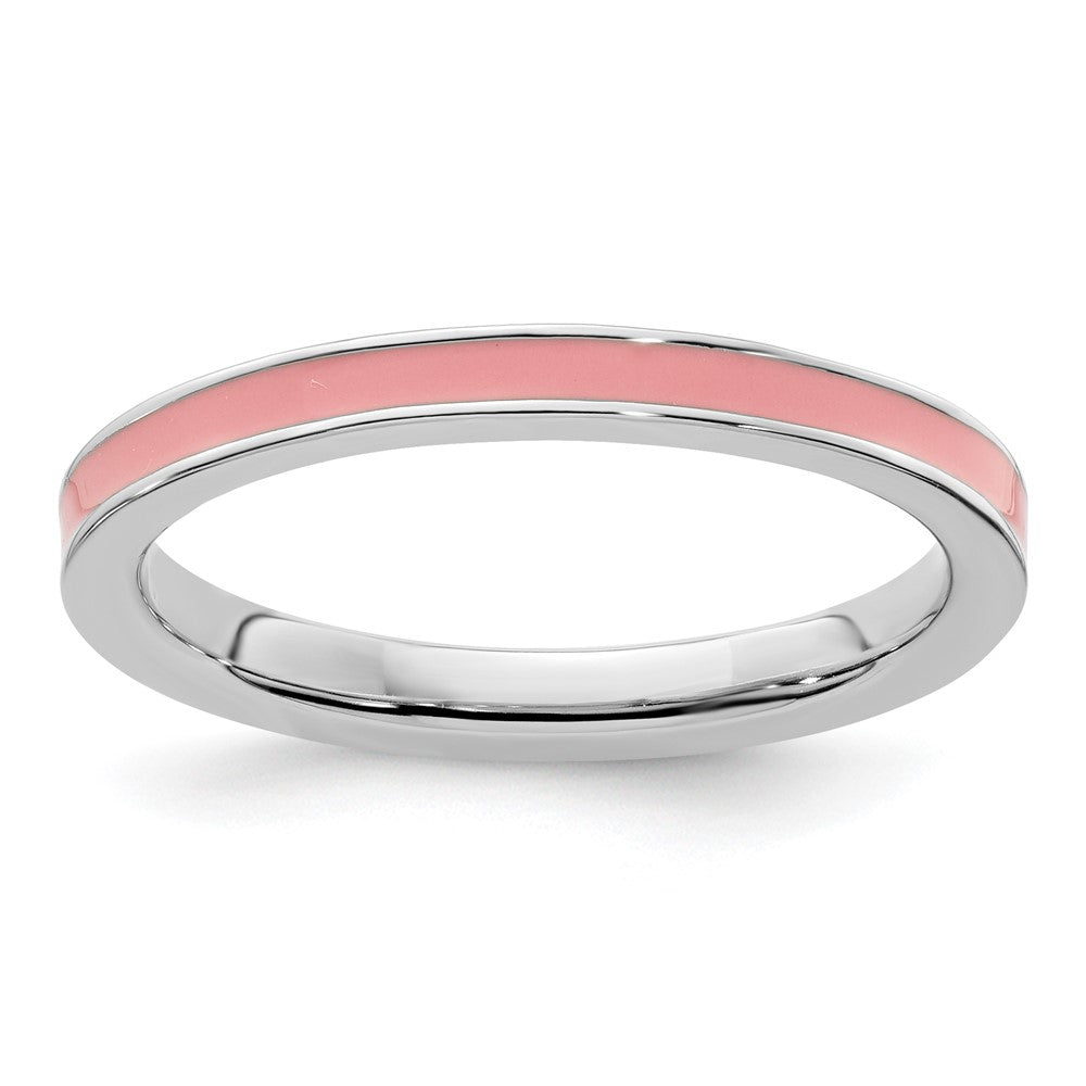 Sterlingsilber Stapelbar Expressions Rosa Emailliert 2.25mm Ring