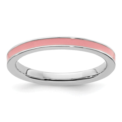 Sterlingsilber Stapelbar Expressions Rosa Emailliert 2.25mm Ring