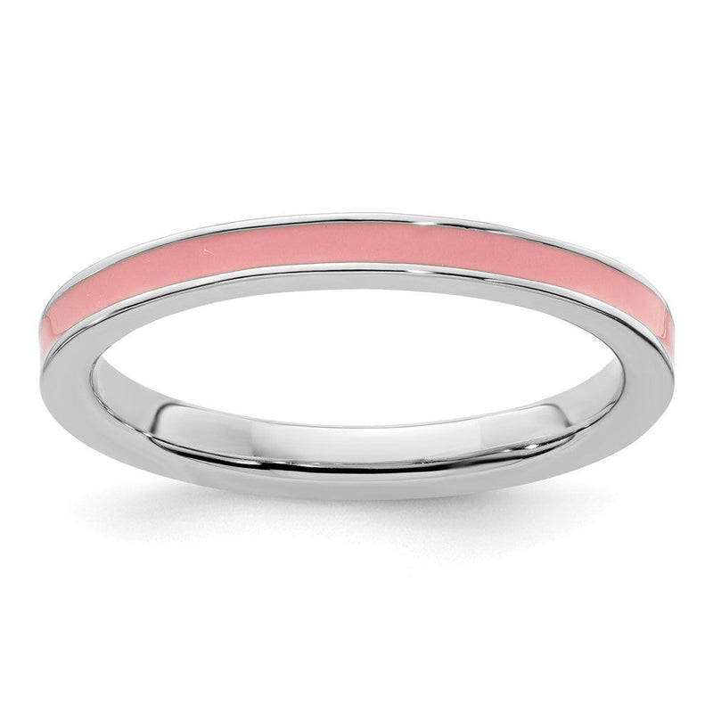 Sterlingsilber Stapelbar Expressions Rosa Emailliert 2.25mm Ring