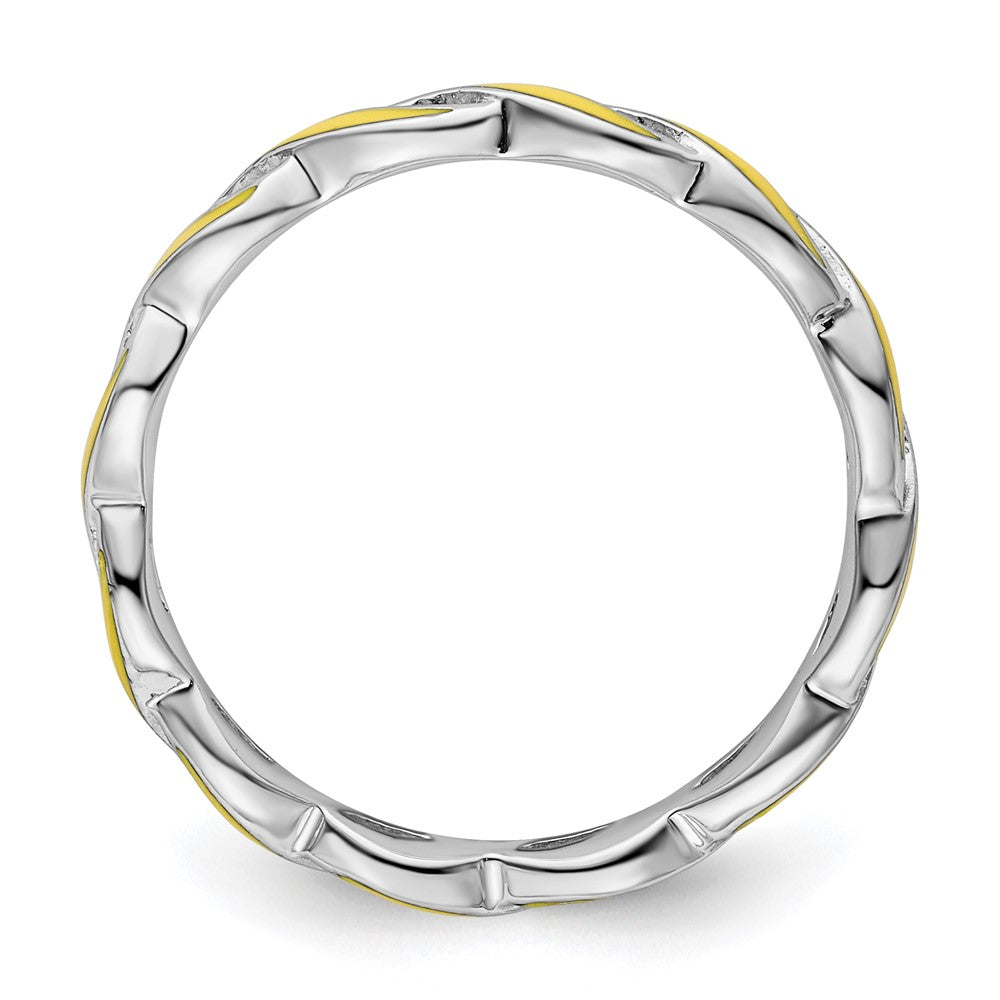 Sterlingsilber Stapelbar Expressions Gelb Emaille Ring