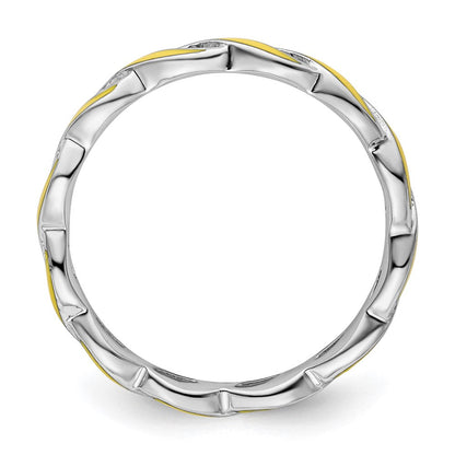 Sterlingsilber Stapelbar Expressions Gelb Emaille Ring