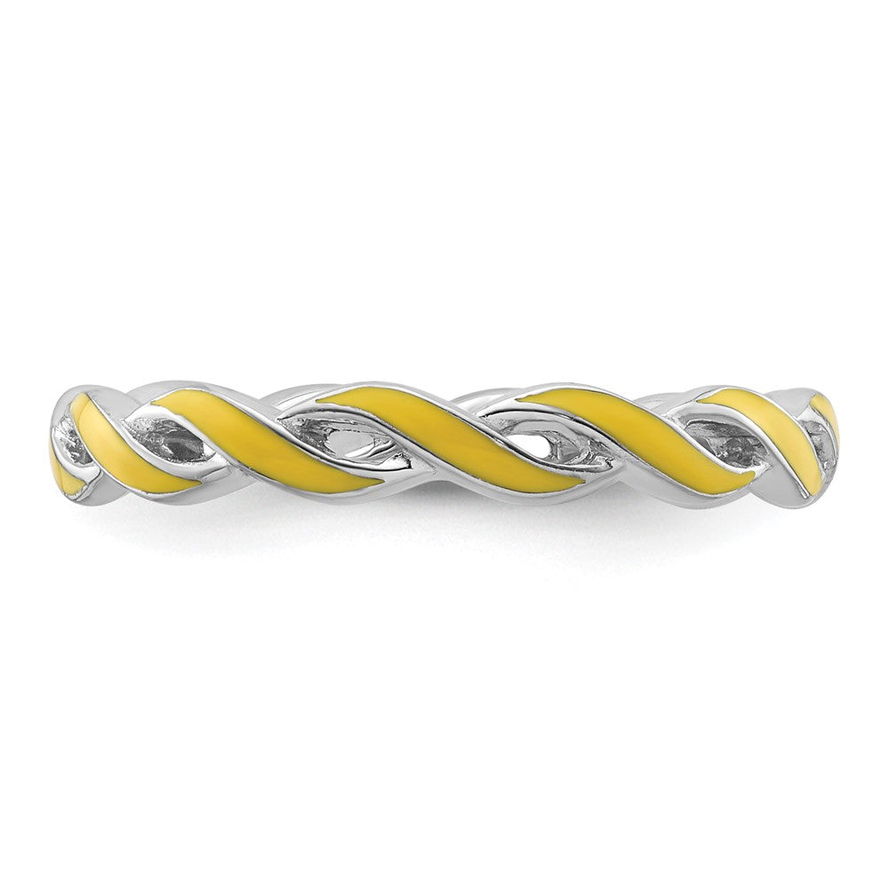 Sterlingsilber Stapelbar Expressions Gelb Emaille Ring