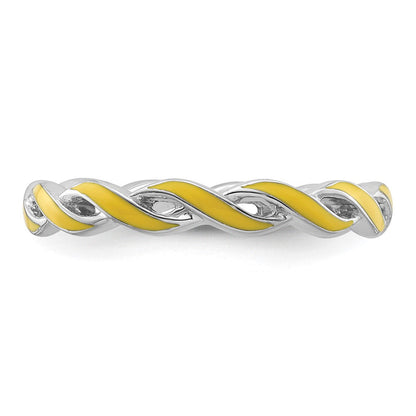 Sterlingsilber Stapelbar Expressions Gelb Emaille Ring
