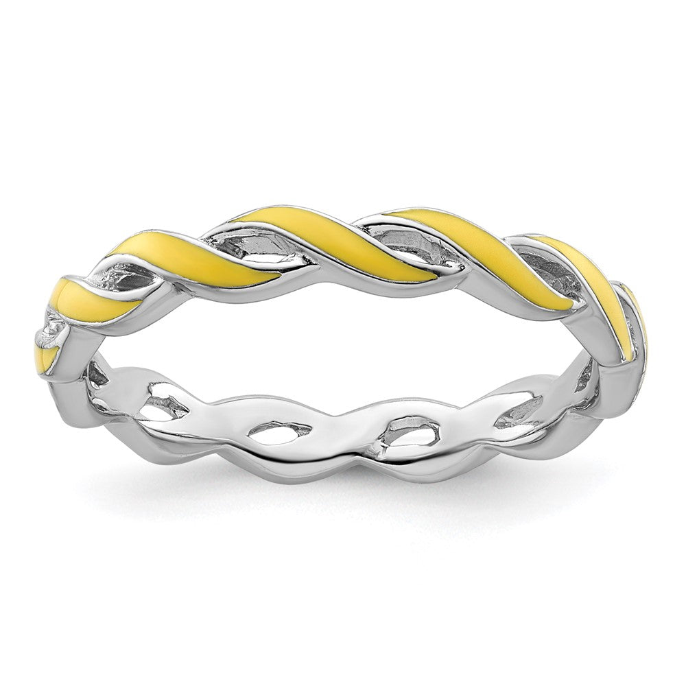 Sterlingsilber Stapelbar Expressions Gelb Emaille Ring
