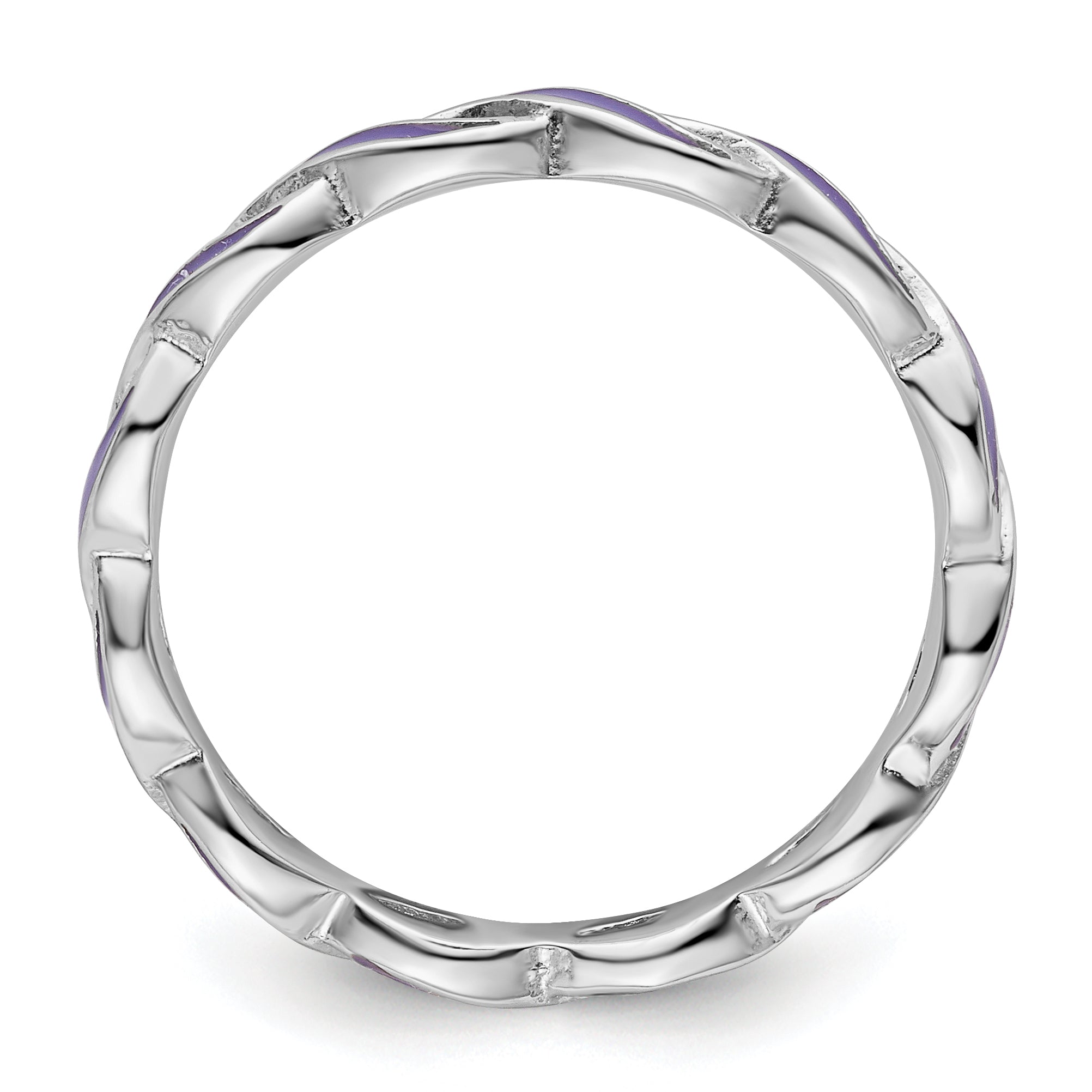Sterlingsilber Stapelbar Expressions Lila Emaille Ring