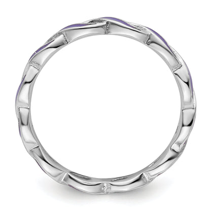 Sterlingsilber Stapelbar Expressions Lila Emaille Ring