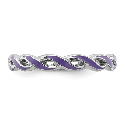 Sterlingsilber Stapelbar Expressions Lila Emaille Ring