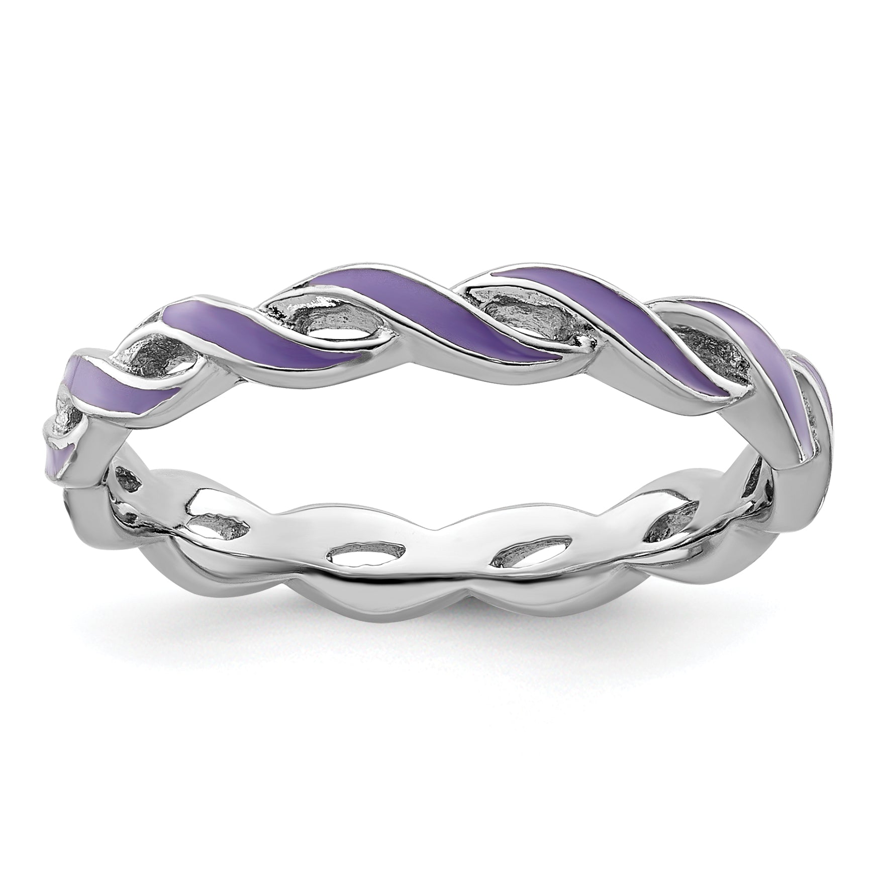 Sterlingsilber Stapelbar Expressions Lila Emaille Ring