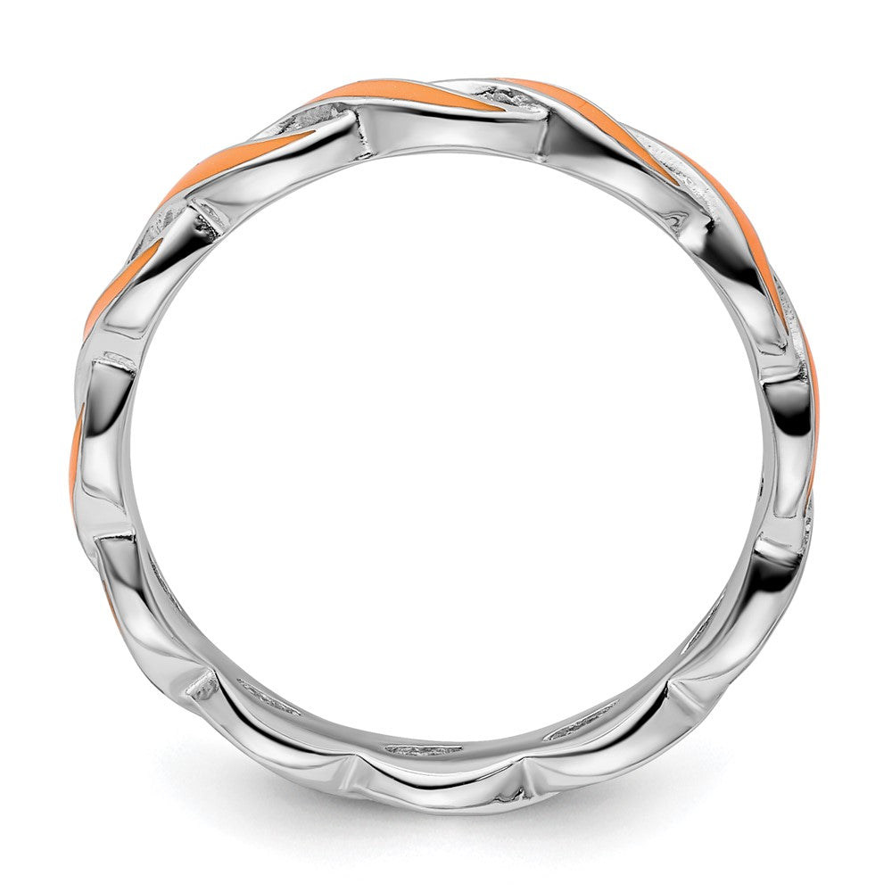 Sterlingsilber Stapelbar Expressions Orange Emaille Ring