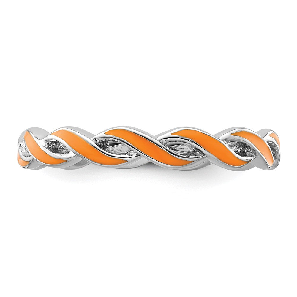 Sterlingsilber Stapelbar Expressions Orange Emaille Ring