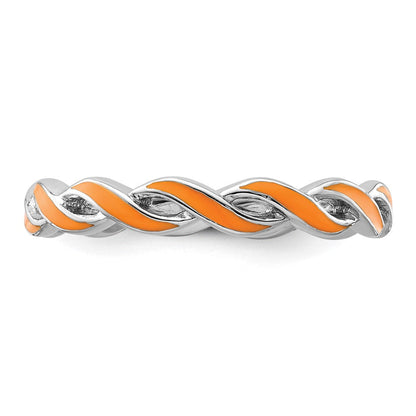 Sterlingsilber Stapelbar Expressions Orange Emaille Ring